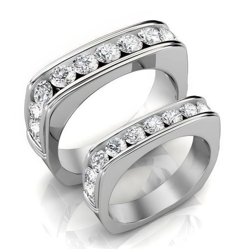 2.40 CT Round Cut Natural Diamonds - Wedding Sets
