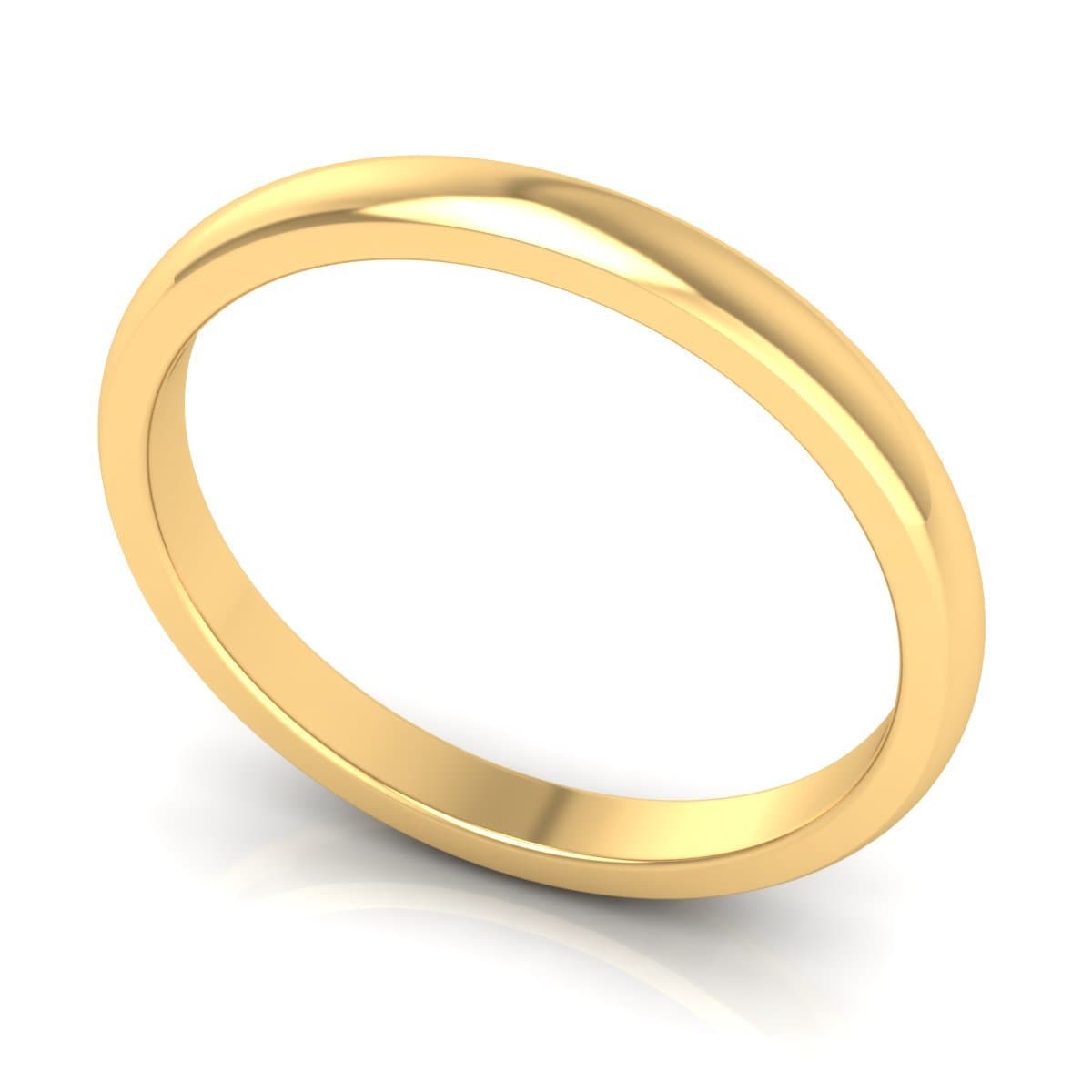 2.5 mm Plain Wedding Band in 14KT, 18KT & Platinum