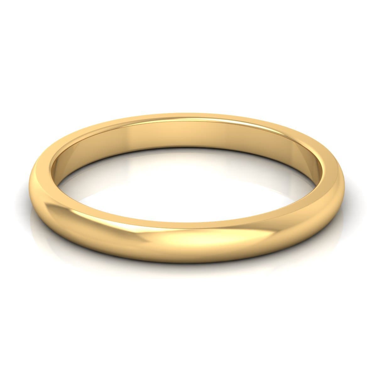 2.5 mm Plain Wedding Band in 14KT, 18KT &amp; Platinum - Primestyle.com