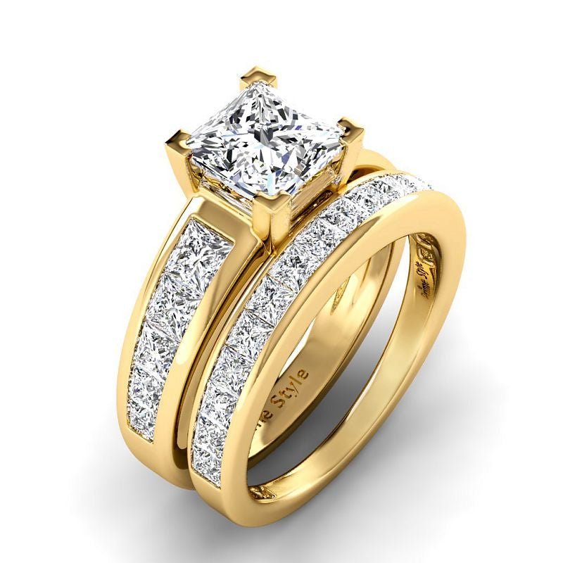 2.50-8.00 CT Princess Cut Diamonds - Bridal Set