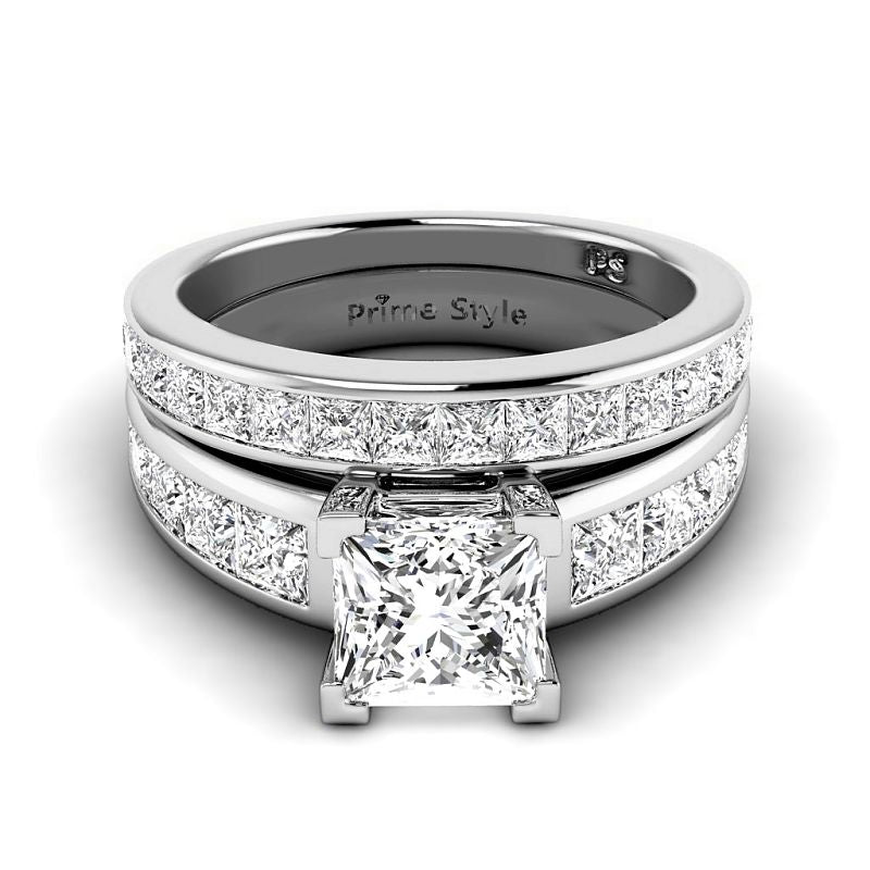 2.50-8.00 CT Princess Cut Diamonds - Bridal Set