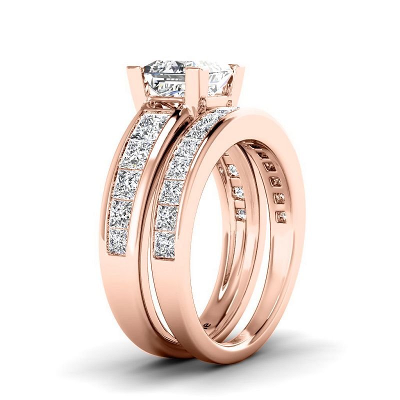 2.50-8.00 CT Princess Cut Diamonds - Bridal Set