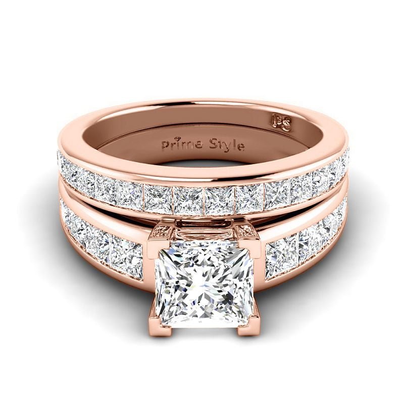 2.50-8.00 CT Princess Cut Diamonds - Bridal Set