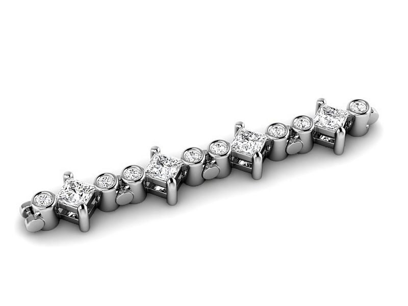 2.50-5.00 CT Round & Princess Cut Lab Grown Diamonds - Diamond Bracelet - Primestyle.com