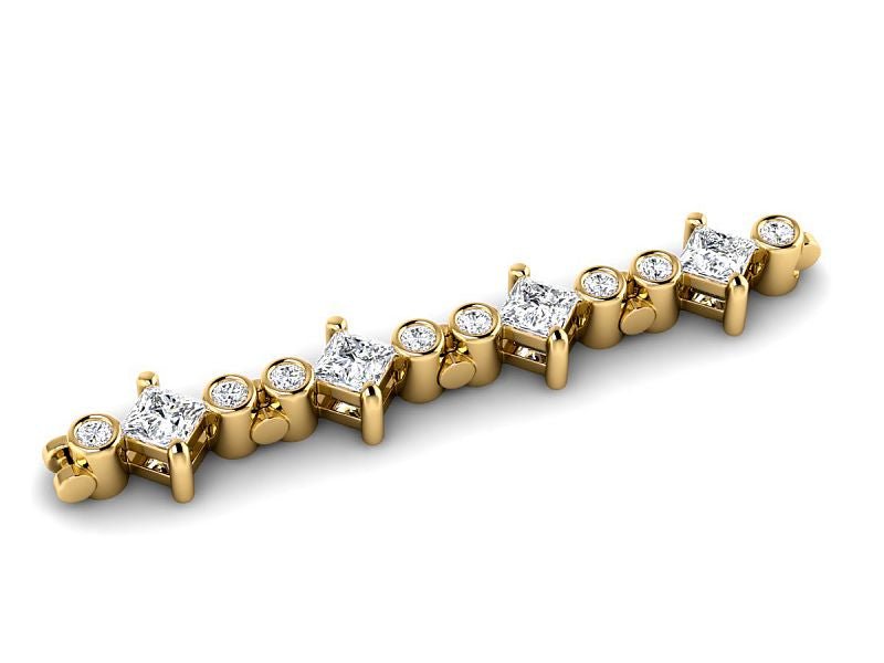 2.50-5.00 CT Round & Princess Cut Lab Grown Diamonds - Diamond Bracelet - Primestyle.com