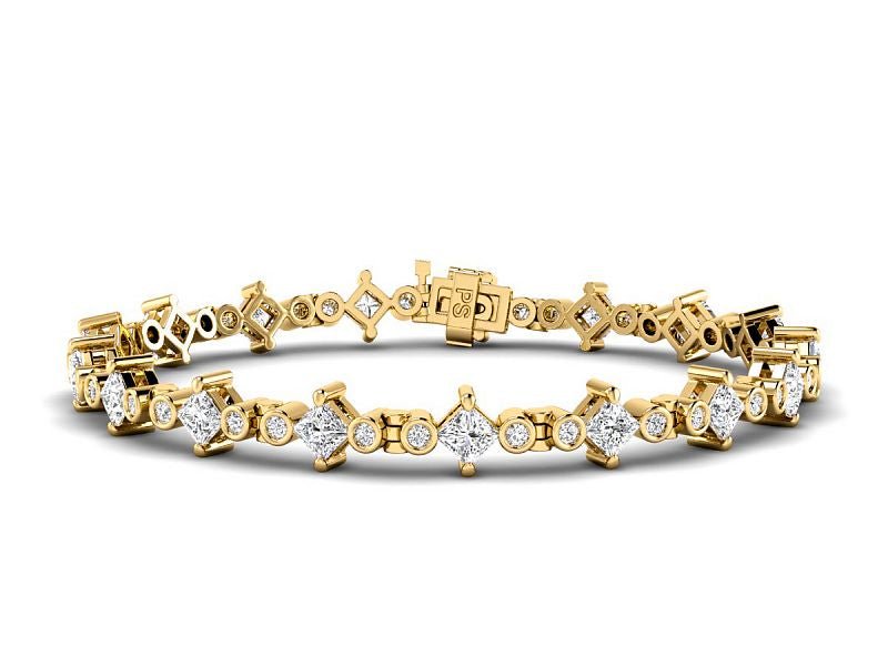 2.50-5.00 CT Round & Princess Cut Lab Grown Diamonds - Diamond Bracelet - Primestyle.com