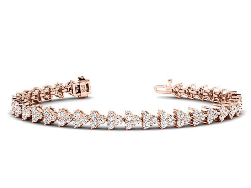 2.50 - 5.50 CT Round Cut Lab Grown Diamonds - Diamond Bracelet - Primestyle.com