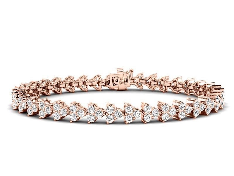 2.50-5.50 CT Round Cut Diamonds - Designer Bracelets
