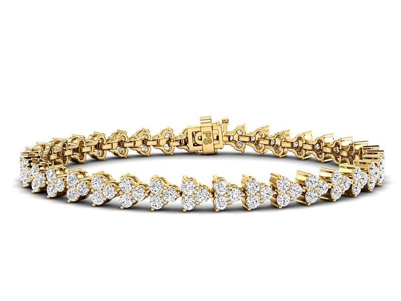 2.50 - 5.50 CT Round Cut Lab Grown Diamonds - Diamond Bracelet - Primestyle.com