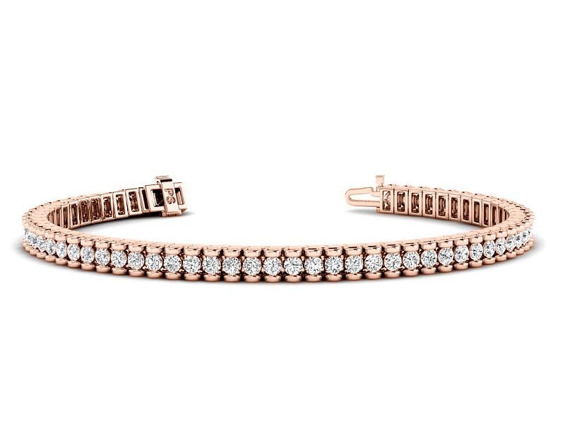 2.50-6.00 CT Round Cut Diamonds - Tennis Bracelet