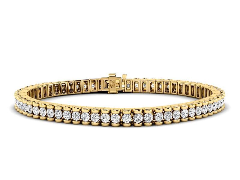 2.50-6.00 CT Round Cut Diamonds - Tennis Bracelet