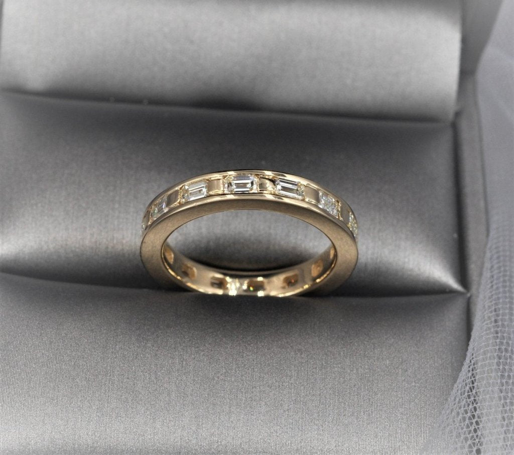 2.50 CT Emerald Cut Natural Diamonds - Eternity Rings