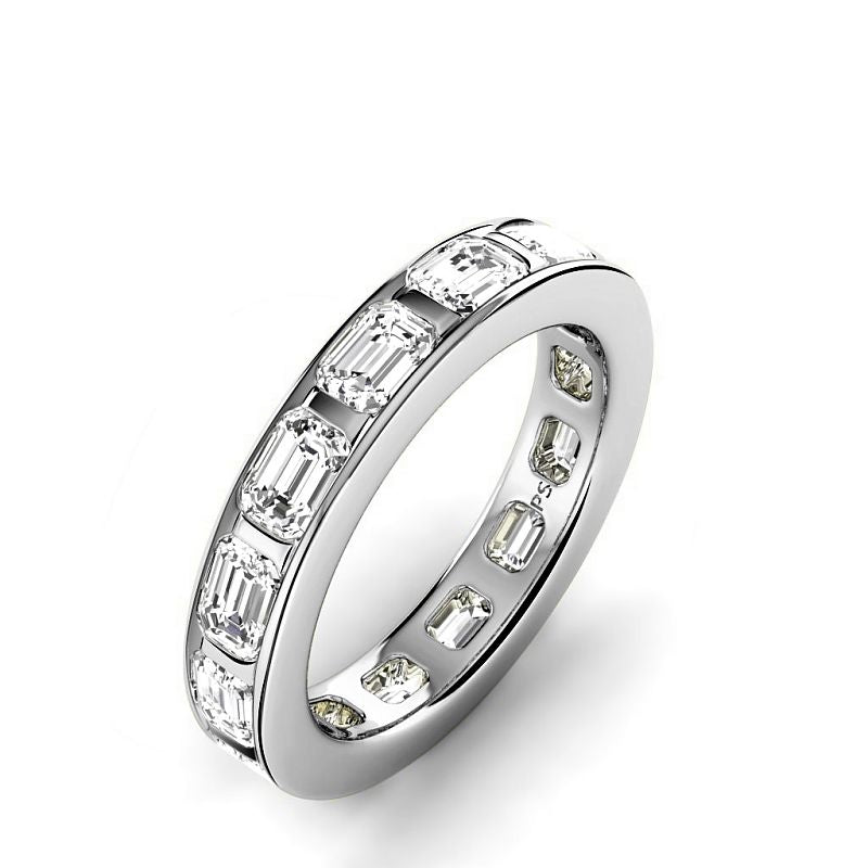 2.50 CT Emerald Cut Lab Grown Diamonds - Eternity Ring - Primestyle.com