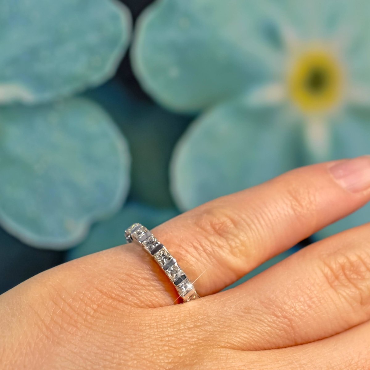 2.50 CT Princess Cut Natural Diamonds - Eternity Rings