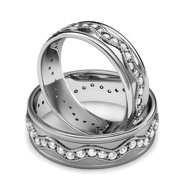 2.50 CT Round Cut Natural Diamonds - Wedding Sets