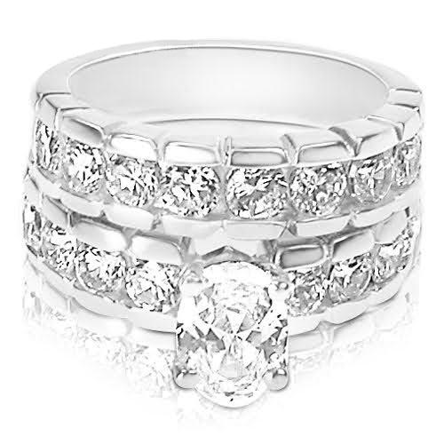 2.60-3.75 CT Round & Oval Cut Diamonds - Bridal Set