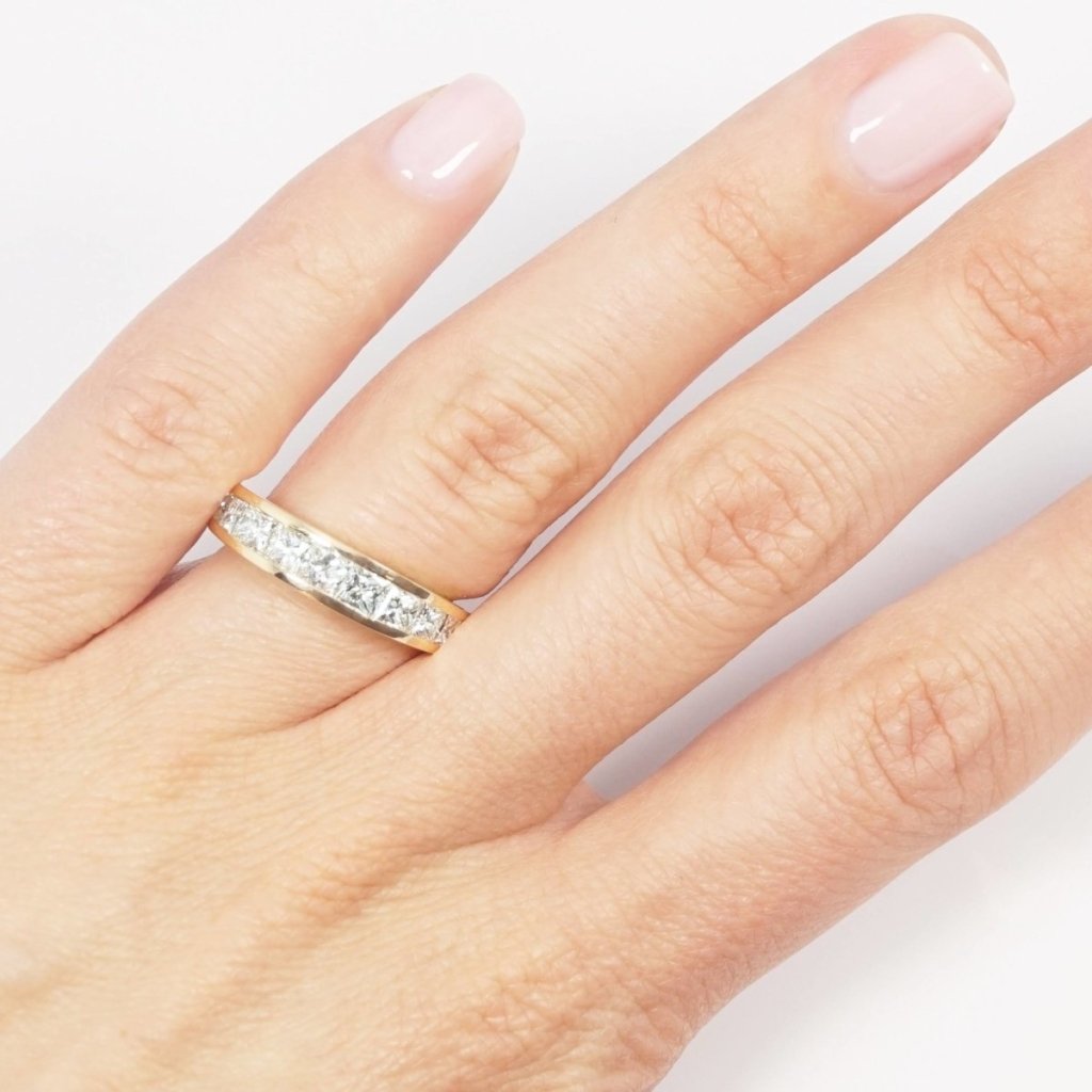 2.60 CT Princess Cut Natural Diamonds - Wedding Band - Primestyle.com