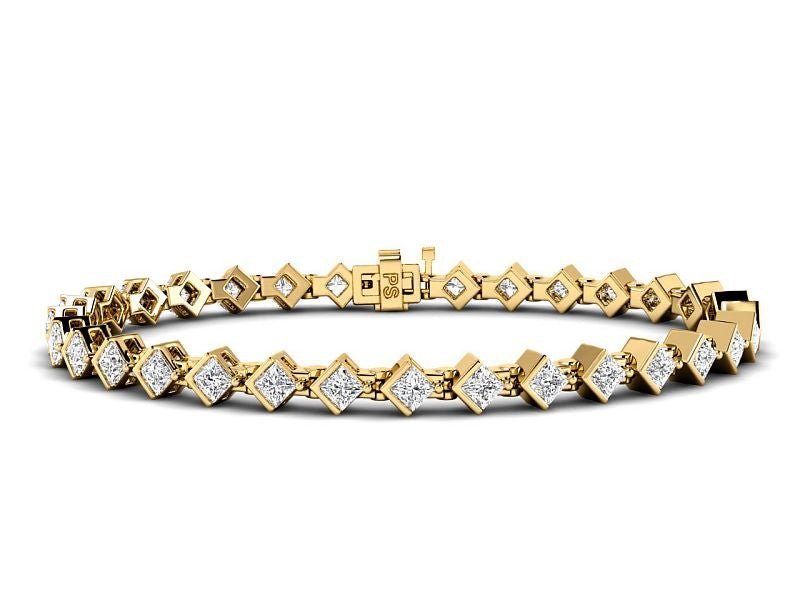 2.75 - 5.00 CT Princess Cut Lab Grown Diamonds - Diamond Bracelet - Primestyle.com