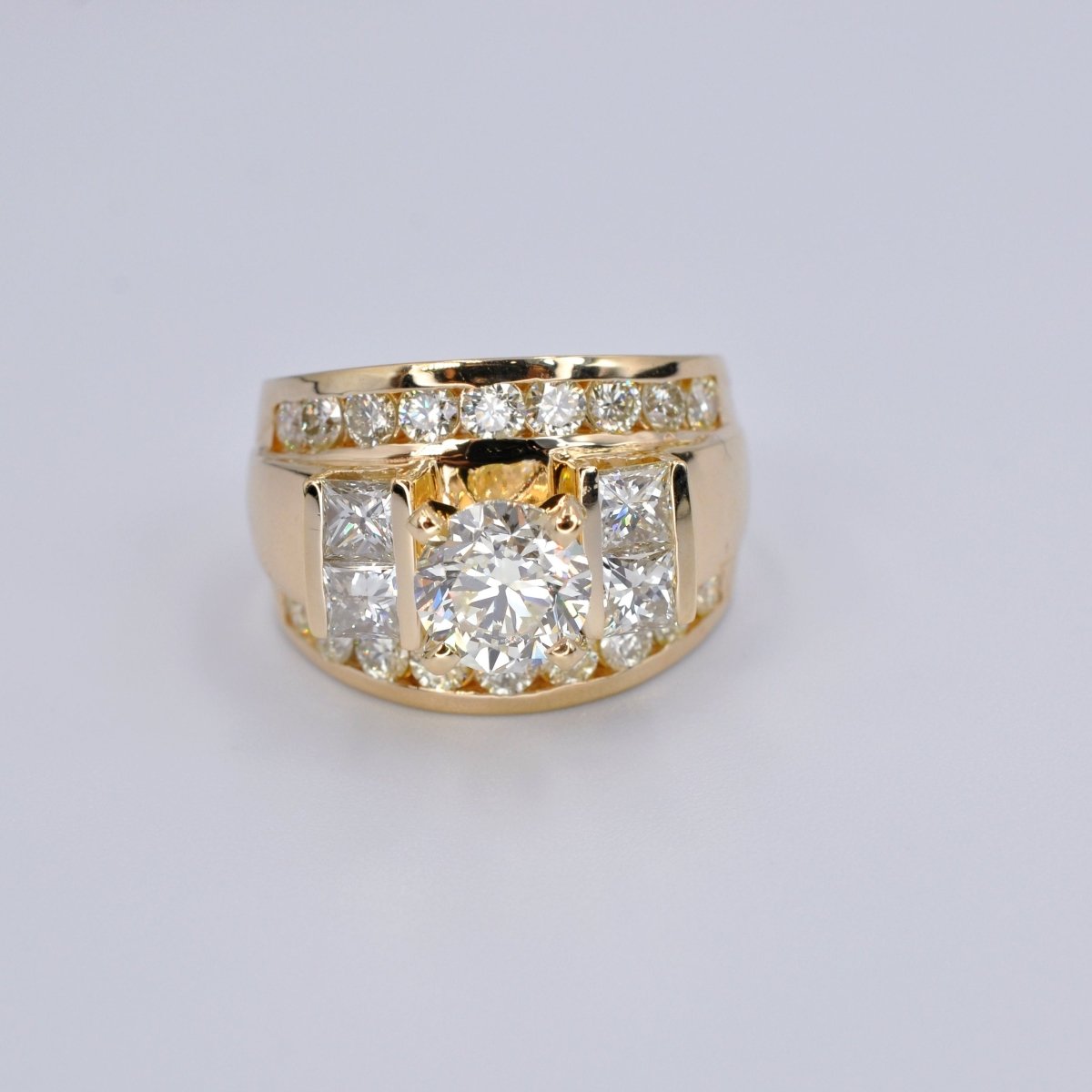 2.80-3.95 CT Round &amp; Princess Cut Diamonds - Engagement Ring - Primestyle.com