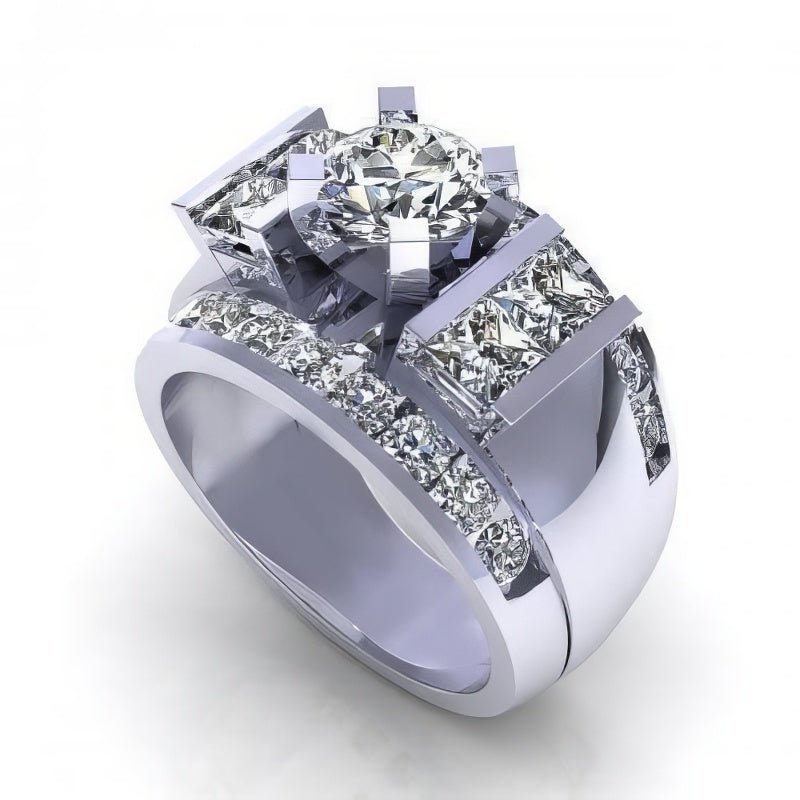 2.80-3.95 CT Round &amp; Princess Cut Diamonds - Engagement Ring - Primestyle.com