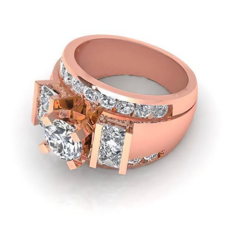 2.80-3.95 CT Princess & Round Cut Natural Diamonds - Engagement Ring