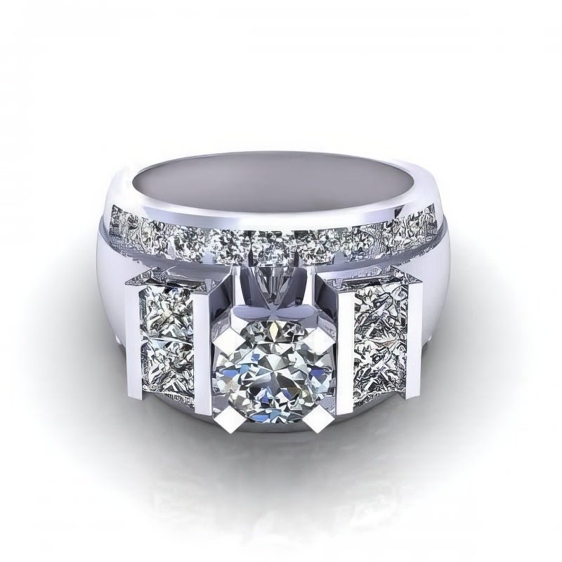 2.80-3.95 CT Princess & Round Cut Natural Diamonds - Engagement Ring