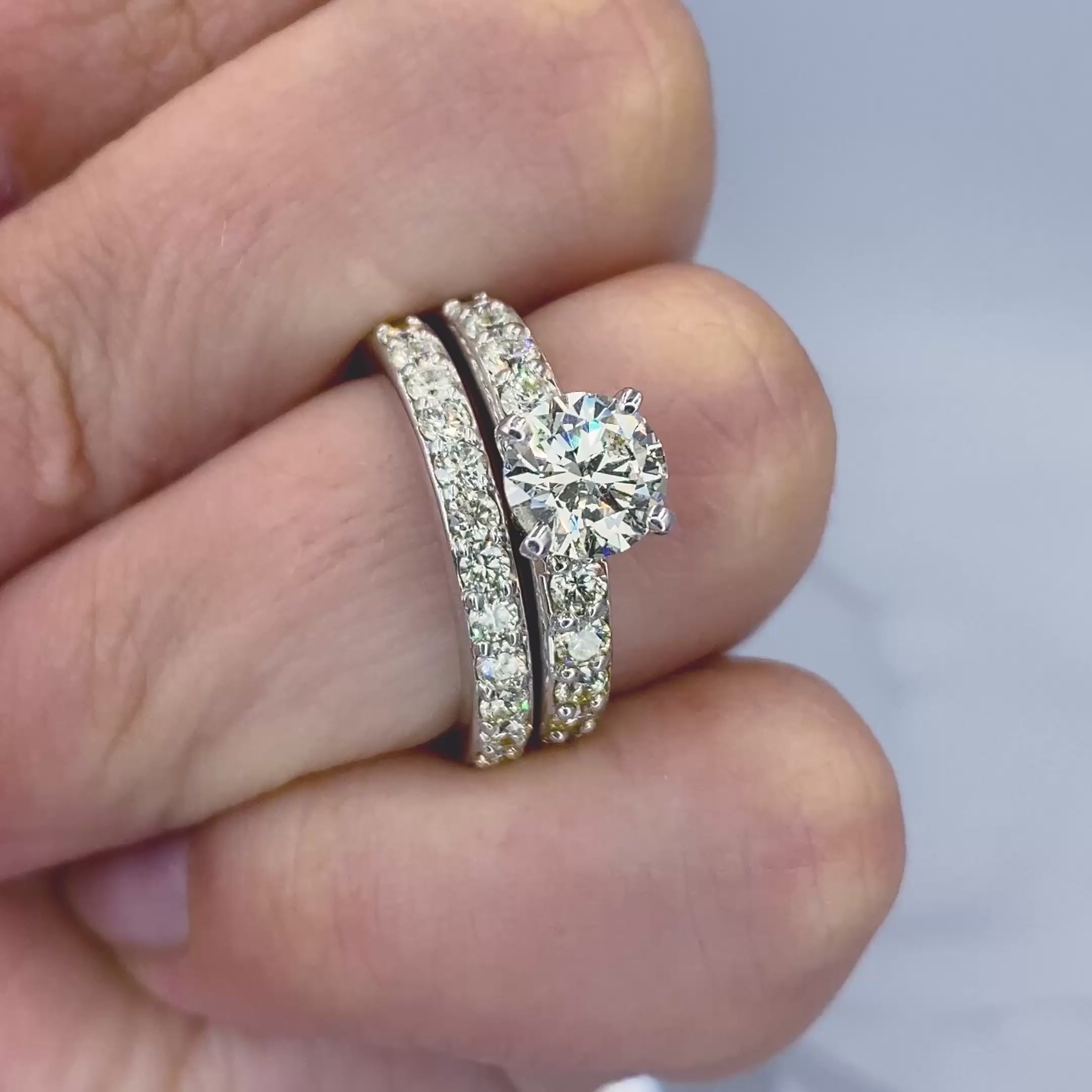 VIP 2.80 CT Round Cut Diamond Bridal Set 14 KT White Gold