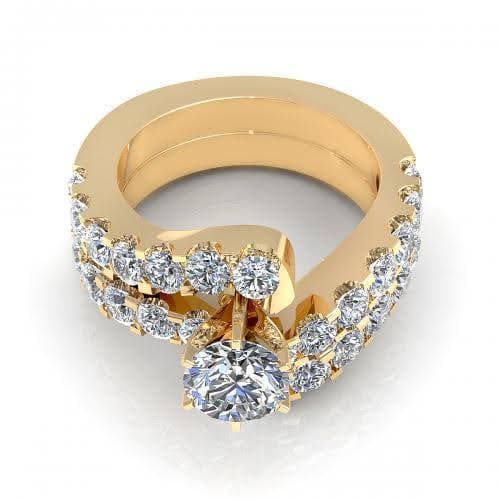 2.95-4.10 CT Round Cut Natural Diamonds - Bridal Set