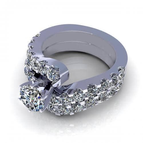 2.95-4.10 CT Round Cut Diamonds - Bridal Set - Primestyle.com