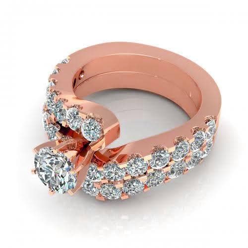 2.95-4.10 CT Round Cut Natural Diamonds - Bridal Set