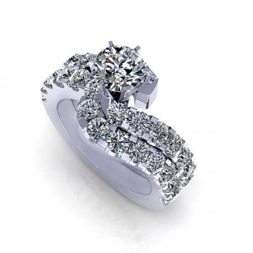 2.95-4.10 CT Round Cut Natural Diamonds - Bridal Set