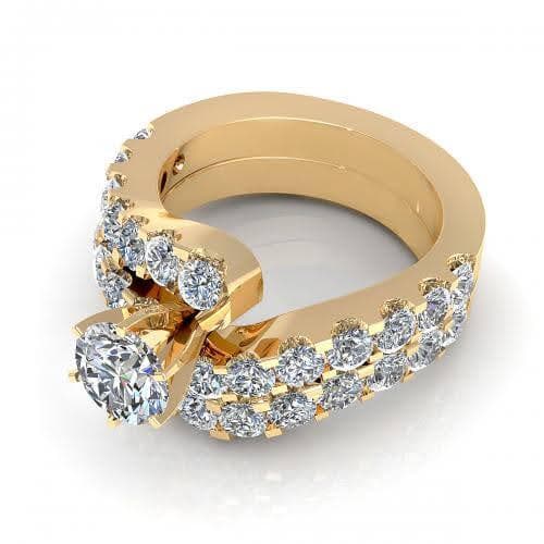 2.95-4.10 CT Round Cut Natural Diamonds - Bridal Set