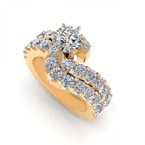 2.95-4.10 CT Round Cut Natural Diamonds - Bridal Set