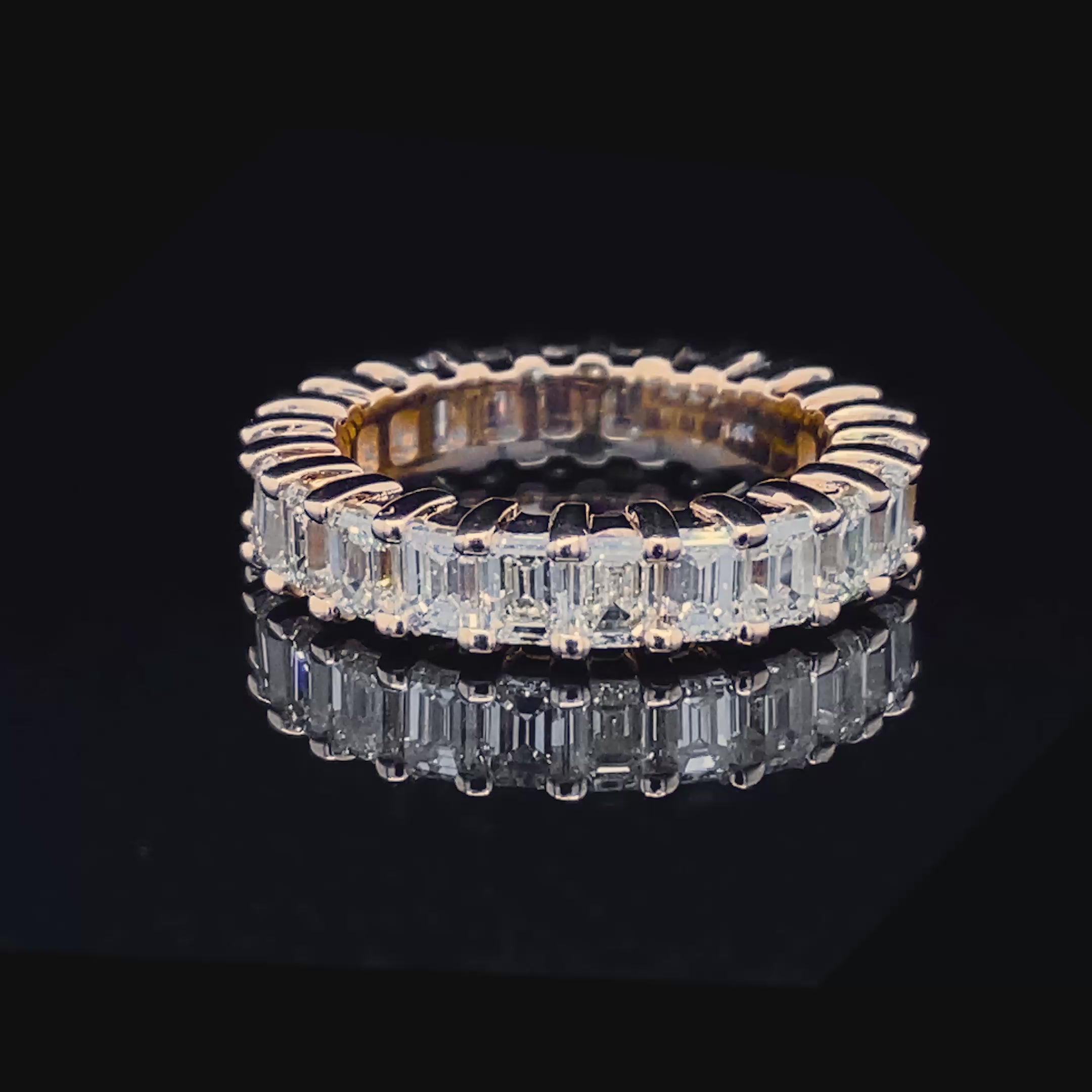 Selected 6.00CT Emerald Cut Diamond Eternity Ring in 14KT Yellow Gold