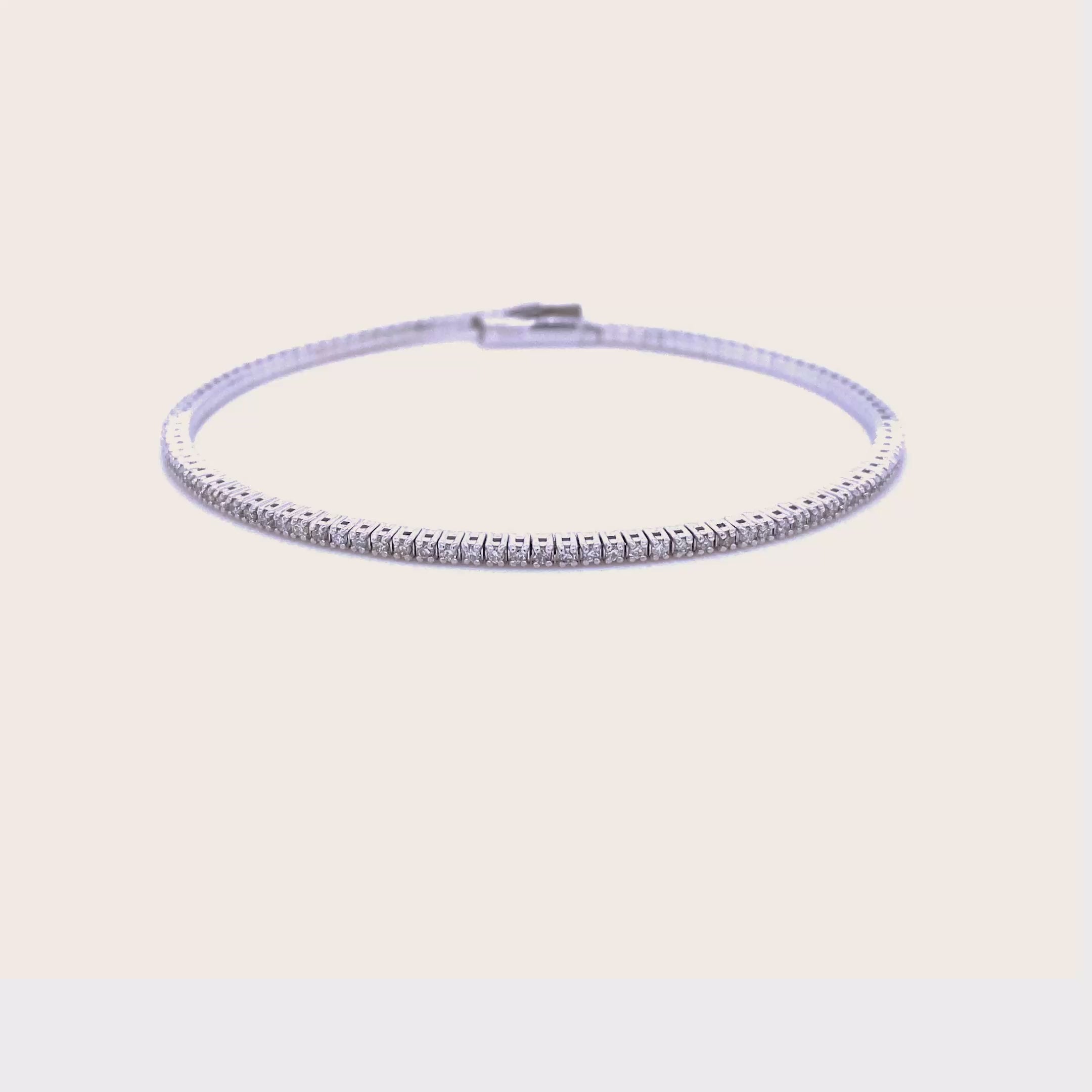 Prestige 0.50CT Round Cut Diamond Flexible Bangle in 14KT White Gold - Flexible Bangle