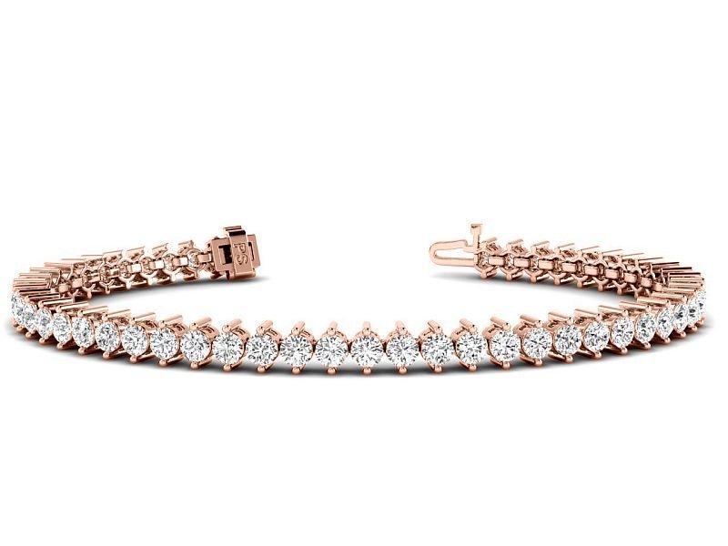 3.00 - 10.00 CT Round Cut Lab Grown Diamonds - Tennis Bracelet - Primestyle.com