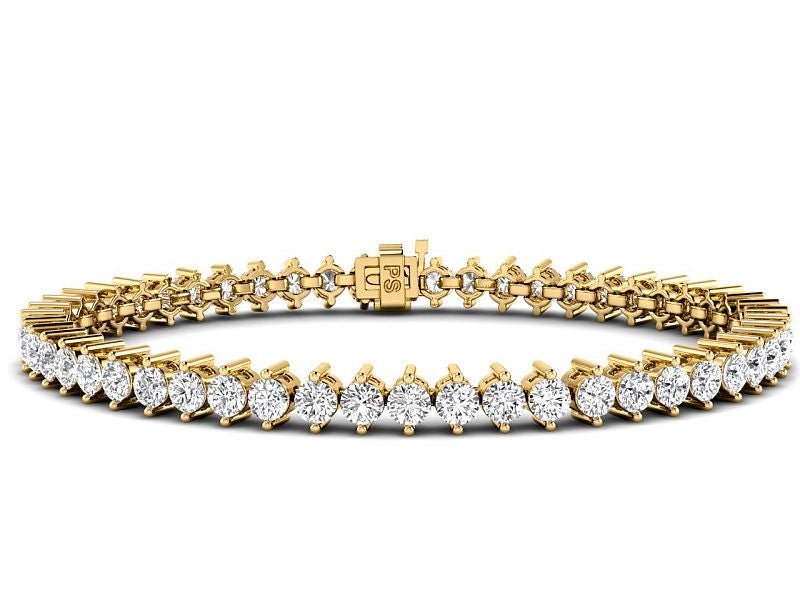 3.00-10.00 CT Round Cut Diamonds - Tennis Bracelet