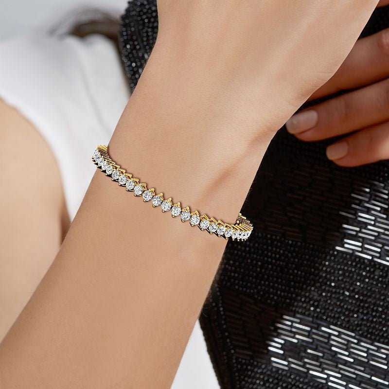 3.00-10.00 CT Round Cut Diamonds - Tennis Bracelet