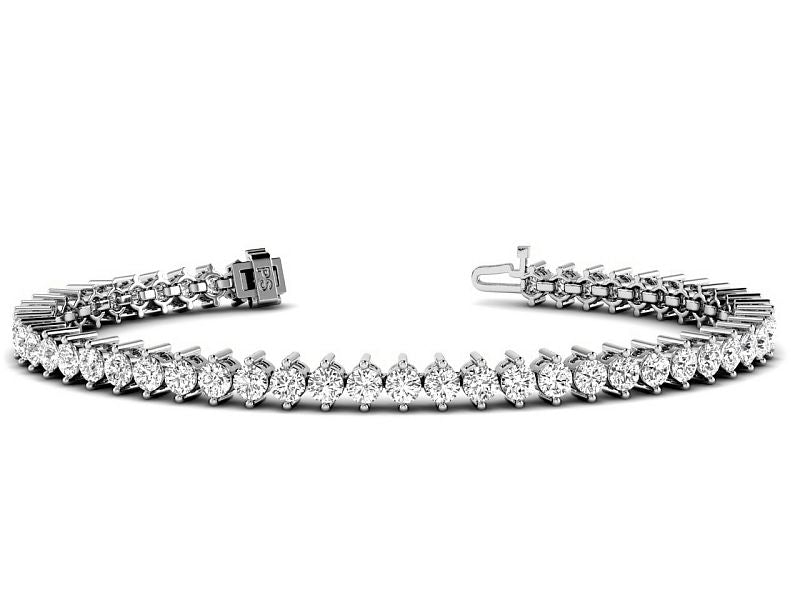 3.00-10.00 CT Round Cut Diamonds - Tennis Bracelet