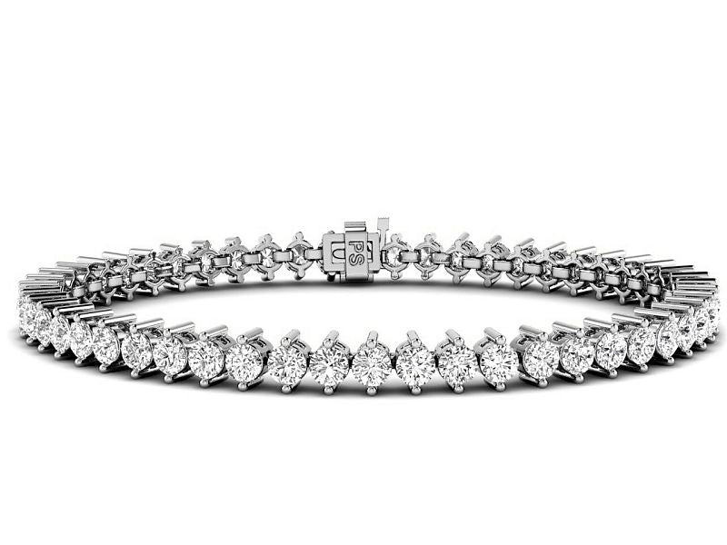 3.00-10.00 CT Round Cut Diamonds - Tennis Bracelet