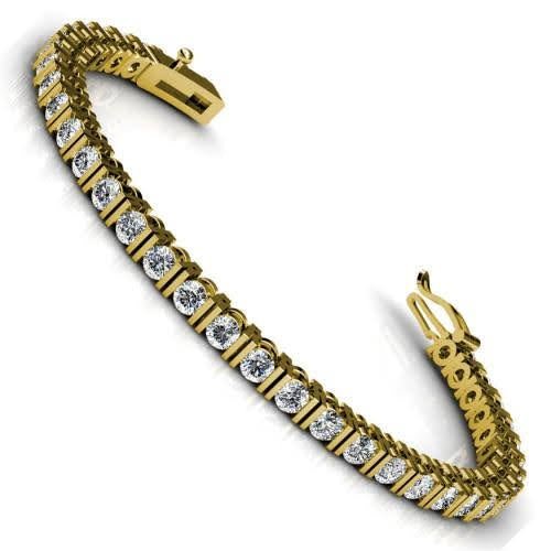 3.00-5.00 CT Round Cut Natural Diamonds - Tennis Bracelet