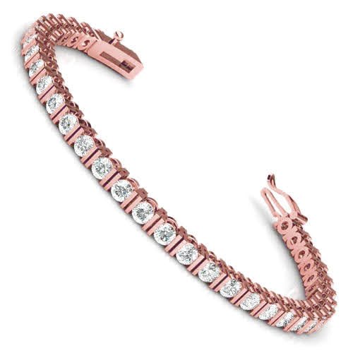 3.00-5.00 CT Round Cut Diamonds - Tennis Bracelet