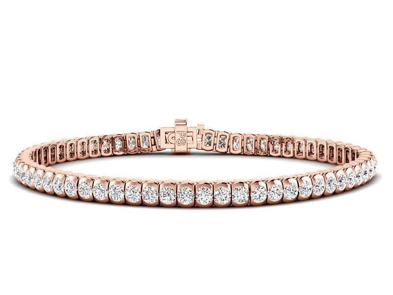 3.00-6.00 CT Round Cut Diamonds - Tennis Bracelet