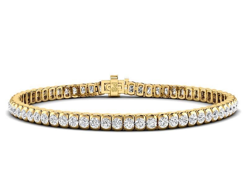 3.00-6.00 CT Round Cut Diamonds - Tennis Bracelet