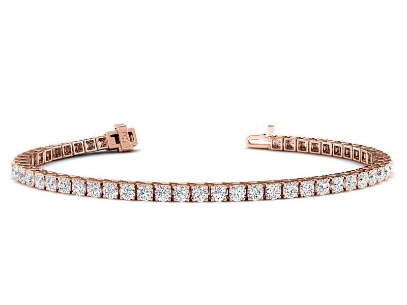 3.00 - 7.00 CT Round Cut Lab Grown Diamonds - Tennis Bracelet - Primestyle.com