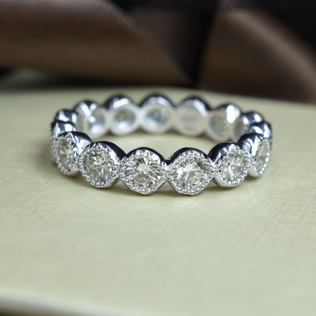 3.00 CT Round Cut Natural Diamonds - Eternity Rings - Primestyle.com