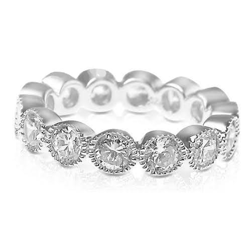 3.00 CT Round Cut Natural Diamonds - Eternity Rings
