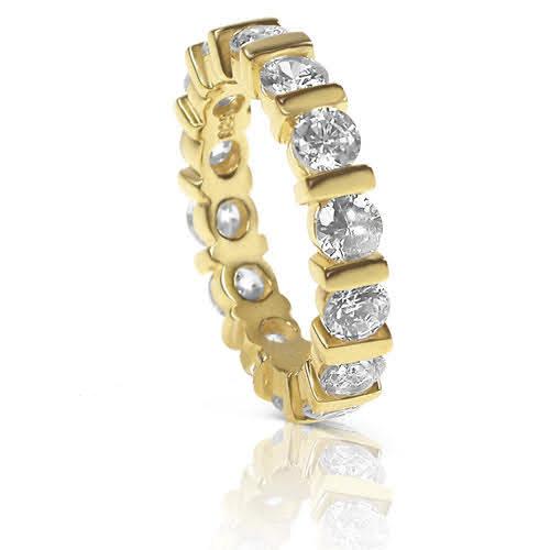 3.00 CT Round Cut Natural Diamonds - Eternity Rings