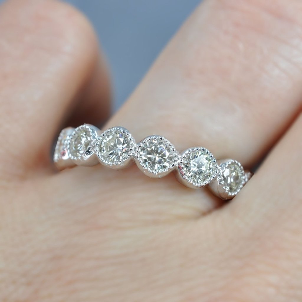 3.00 CT Round Cut Natural Diamonds - Eternity Rings - Primestyle.com