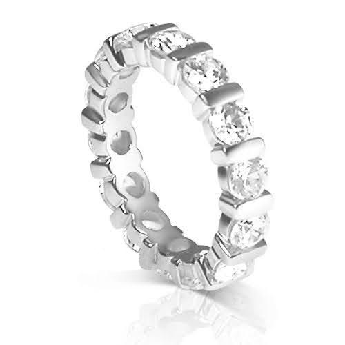 3.00 CT Round Cut Natural Diamonds - Eternity Rings
